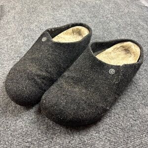 BIRKENSTOCK Men’s Charcoal Grey Zermatt Shearling Wool Felt Slipper size: 12